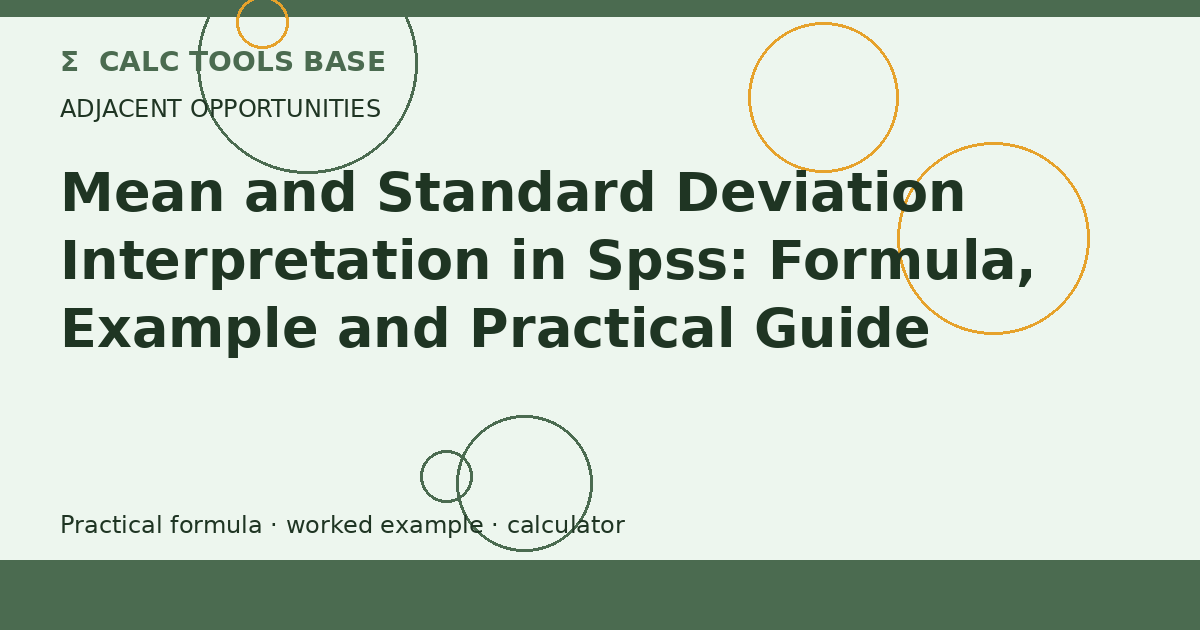 Mean And Standard Deviation Interpretation In Spss