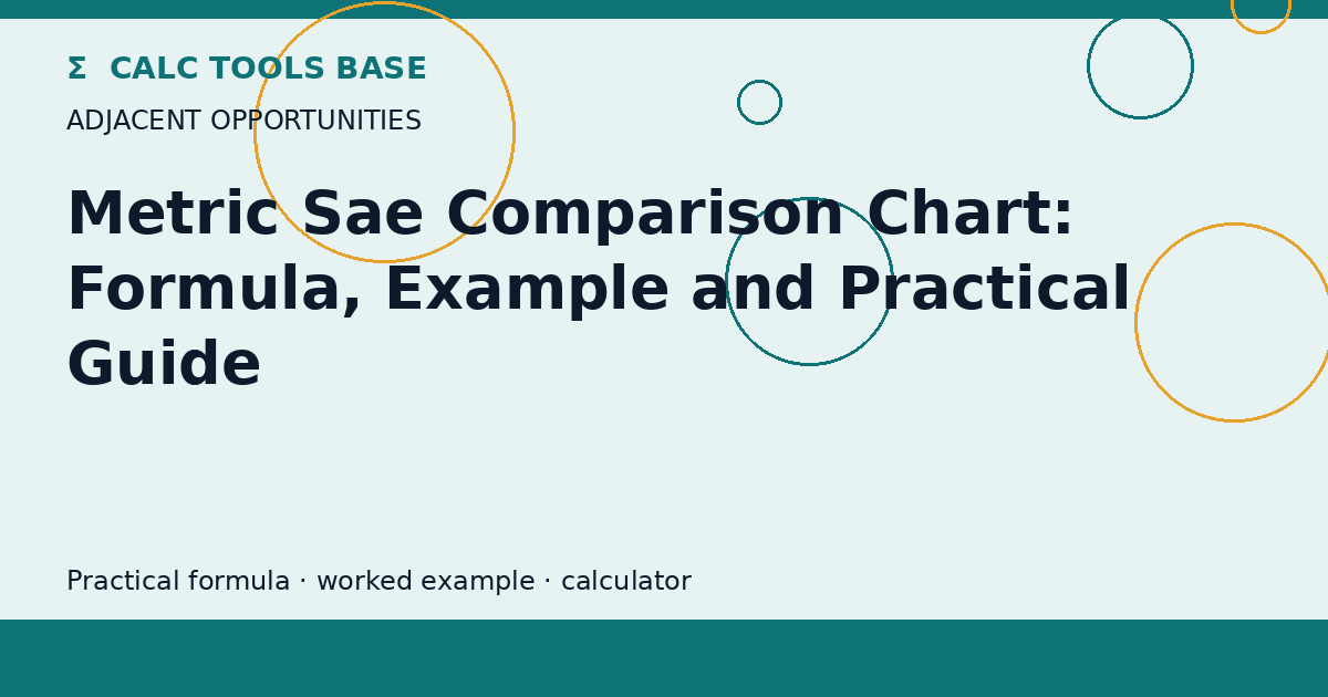 Metric Sae Comparison Chart