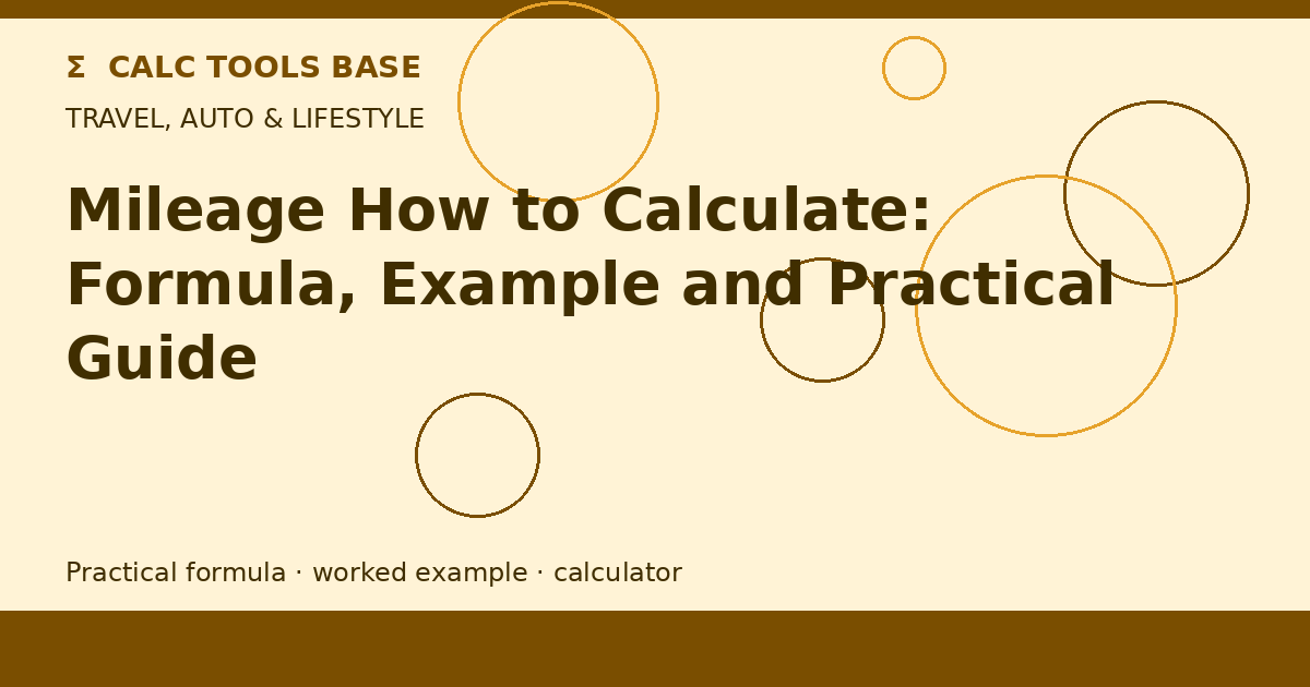 Mileage How To Calculate