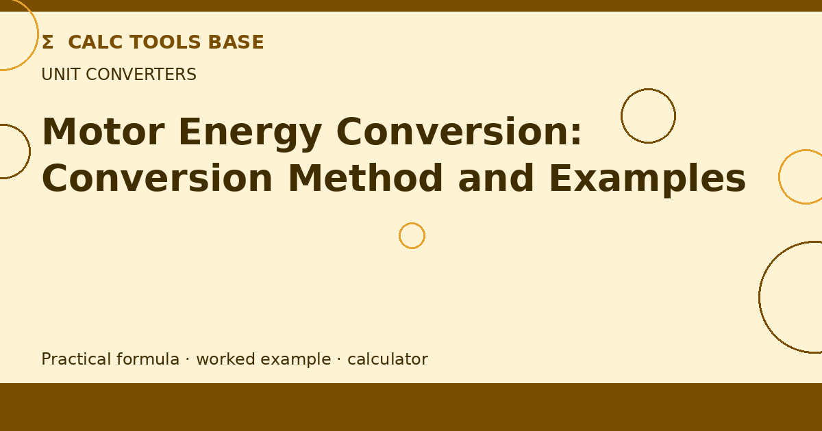 Motor Energy Conversion