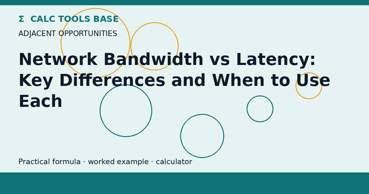 Network Bandwidth Vs Latency