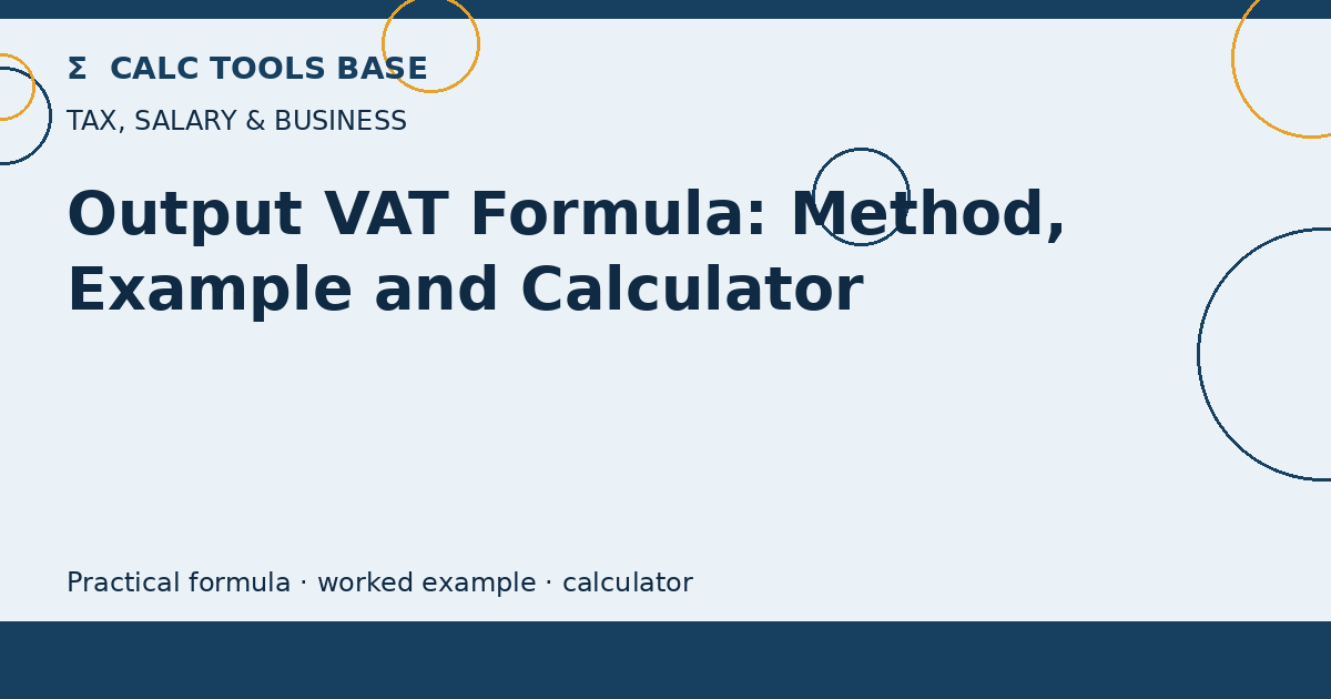 Output VAT Formula