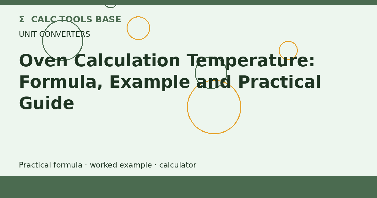 Oven Calculation Temperature