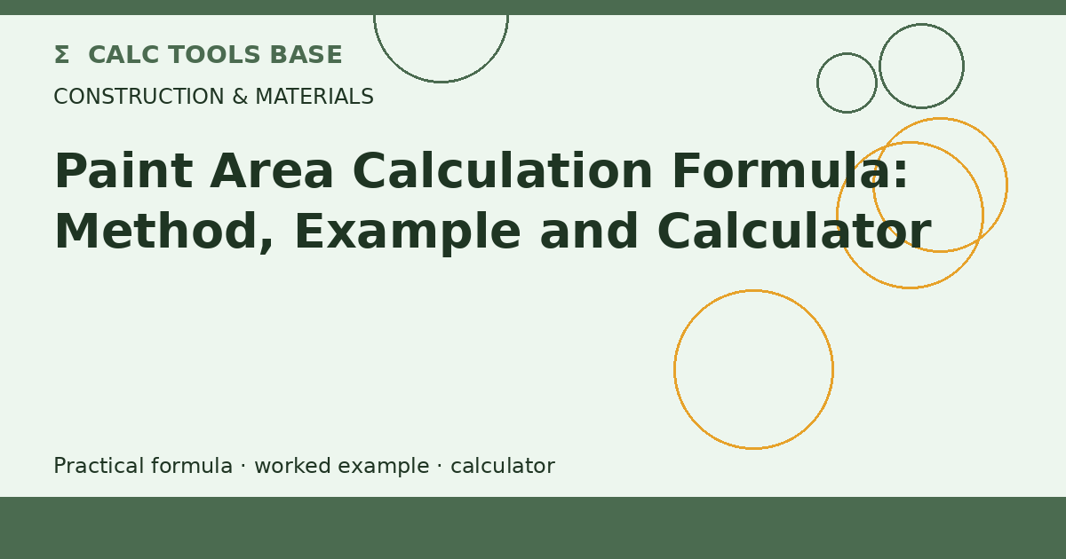 Paint Area Calculation Formula