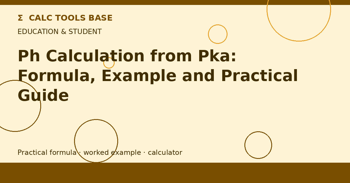 Ph Calculation From Pka