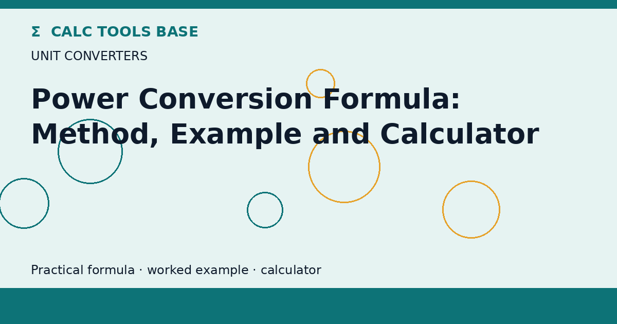 Power Conversion Formula