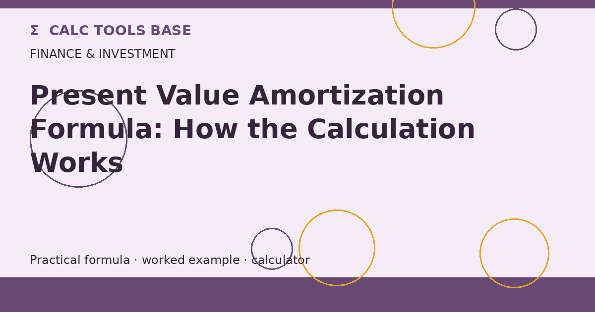 Present Value Amortization Formula