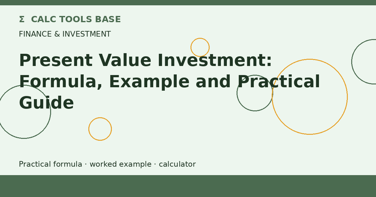 Present Value Investment