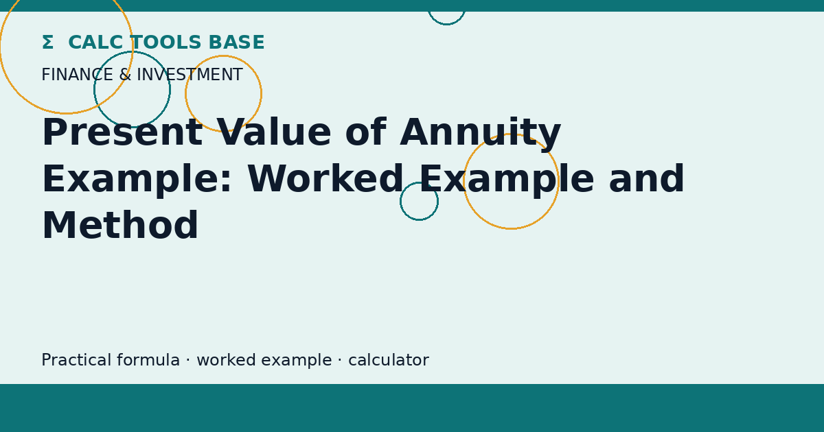 Present Value Of Annuity Example