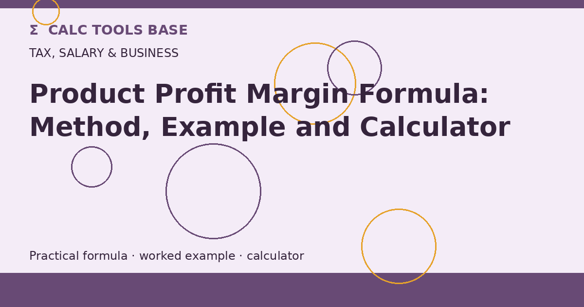 Product Profit Margin Formula