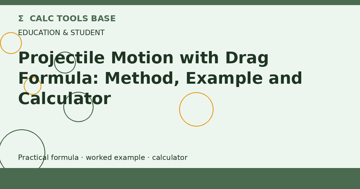 Projectile Motion With Drag Formula
