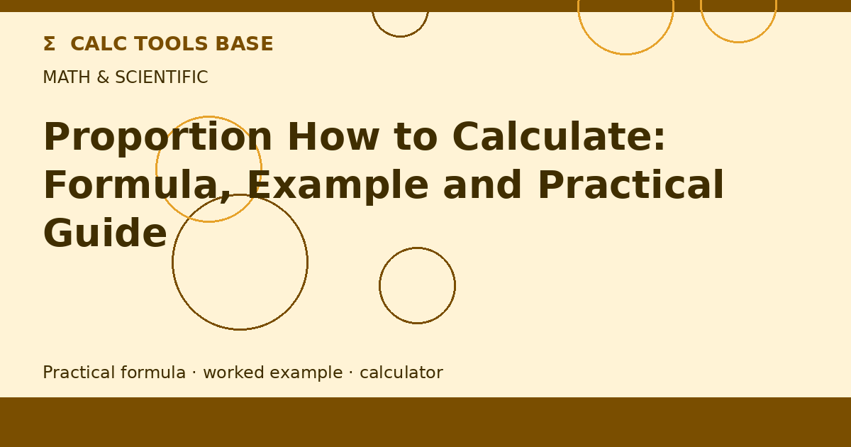 Proportion How To Calculate