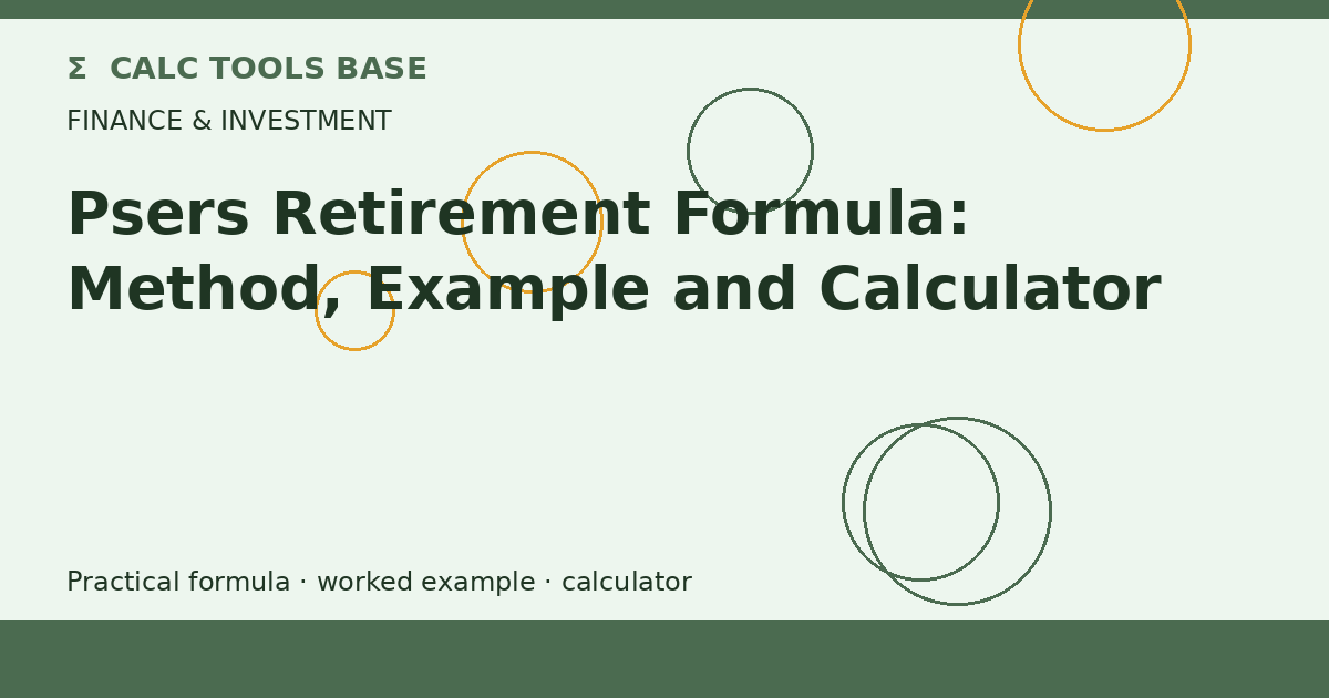 Psers Retirement Formula