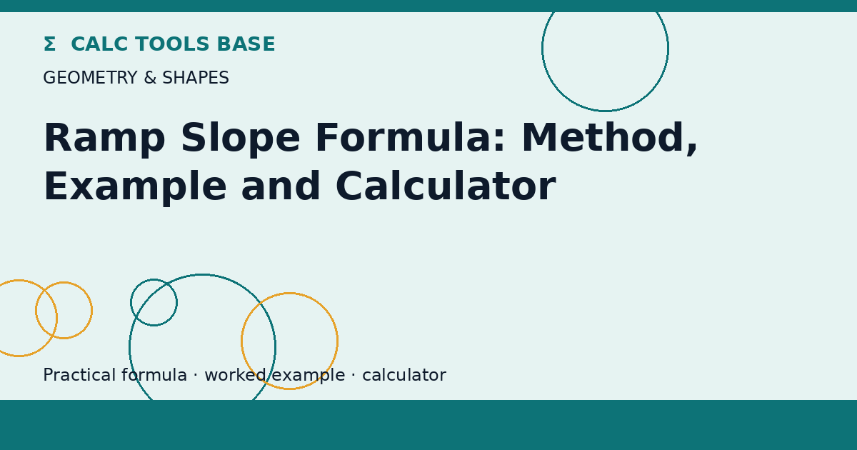 Ramp Slope Formula