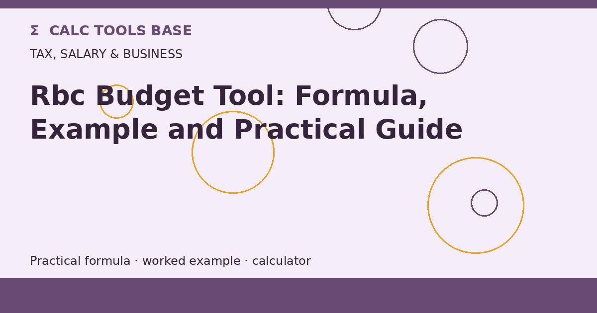 Rbc Budget Tool