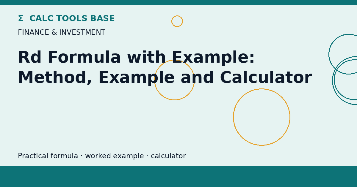 Rd Formula With Example