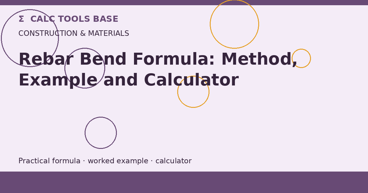 Rebar Bend Formula
