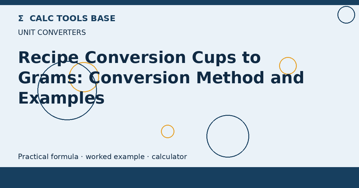 Recipe Conversion Cups To Grams