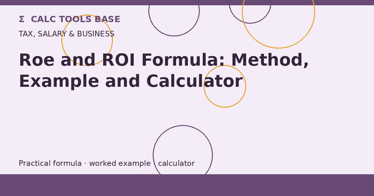 Roe And ROI Formula
