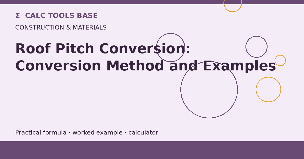 Roof Pitch Conversion