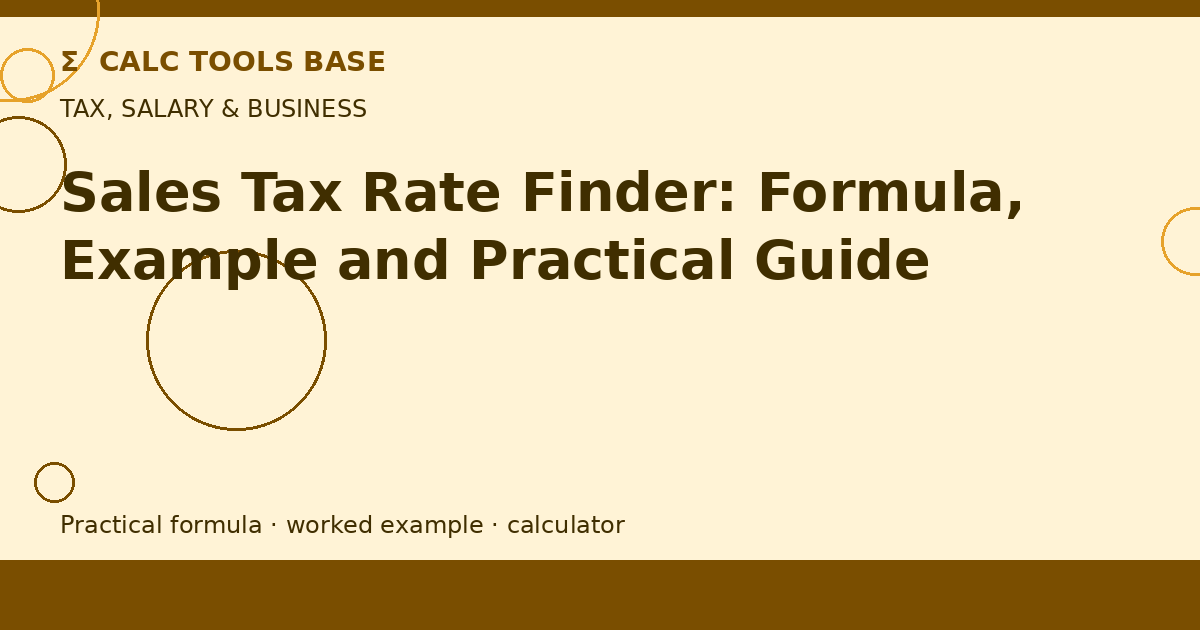 Sales Tax Rate Finder