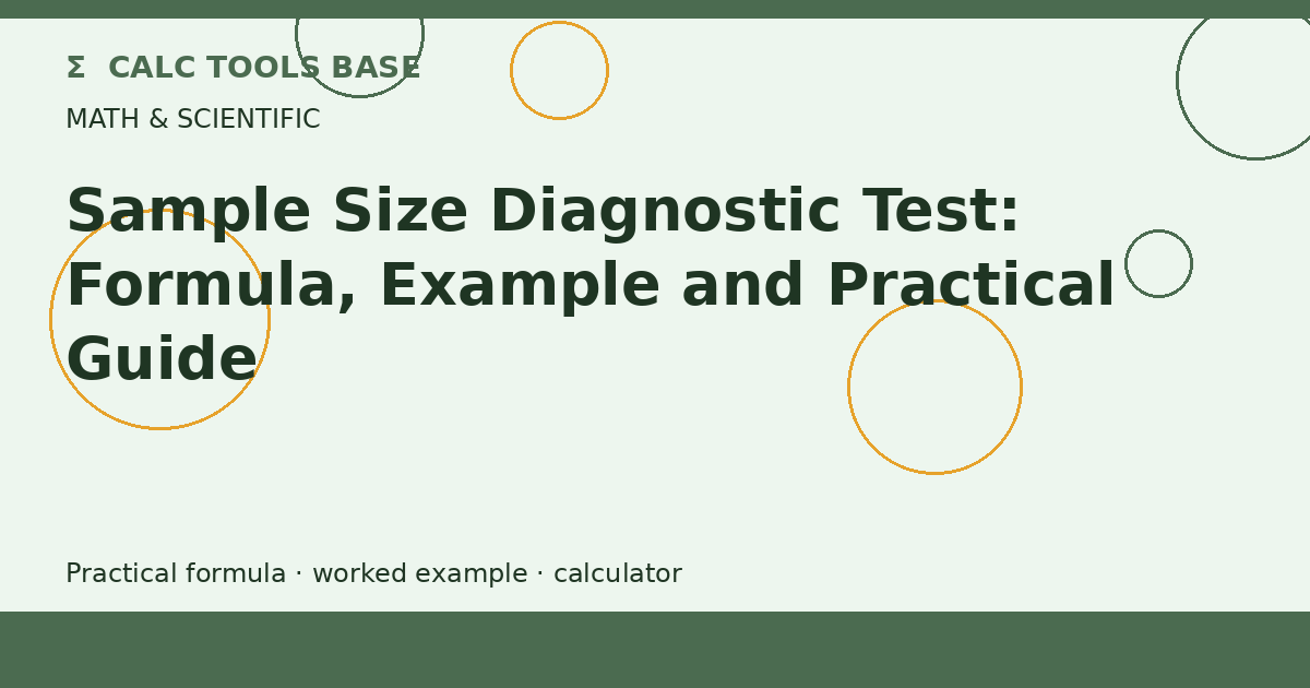 Sample Size Diagnostic Test