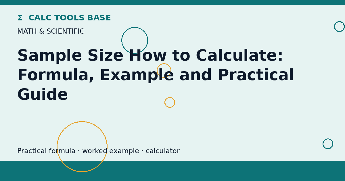 Sample Size How To Calculate
