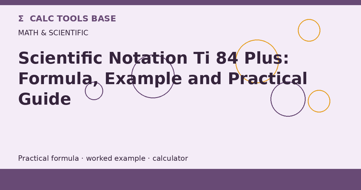 Scientific Notation Ti 84 Plus