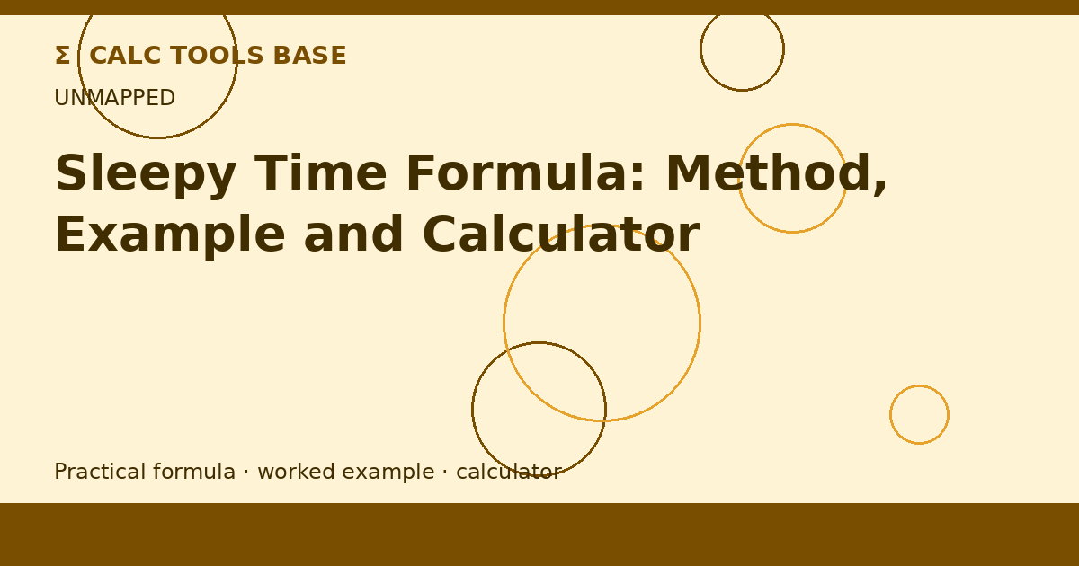 Sleepy Time Formula