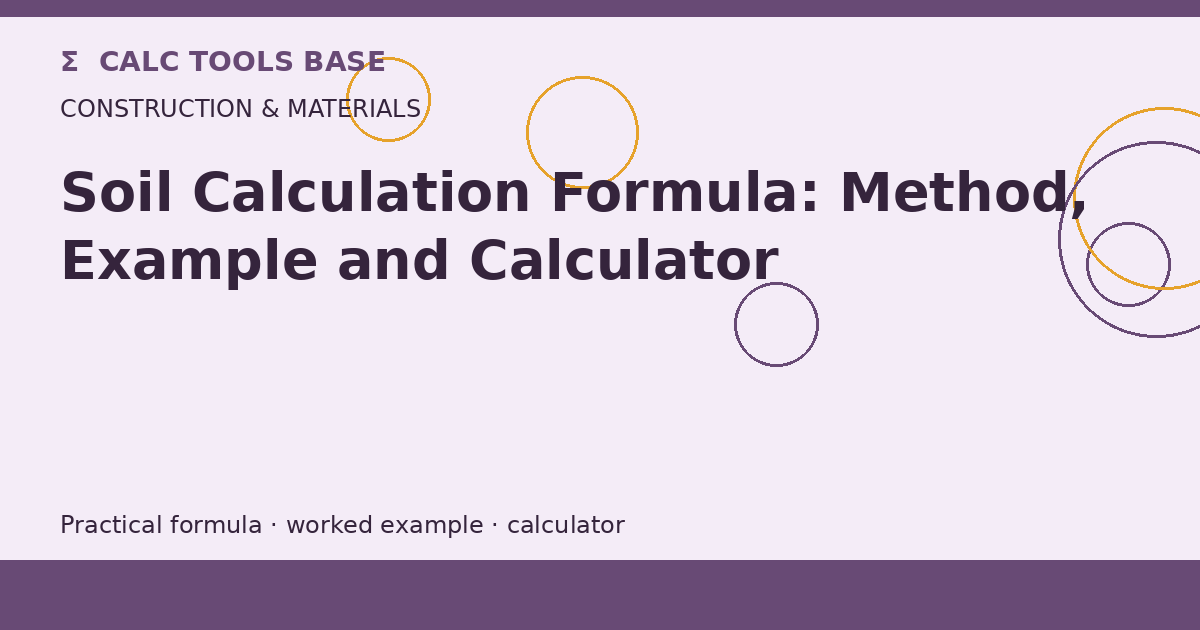 Soil Calculation Formula