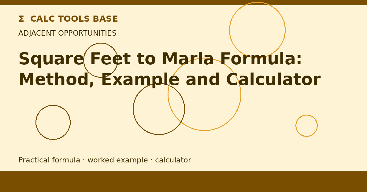 Square Feet To Marla Formula
