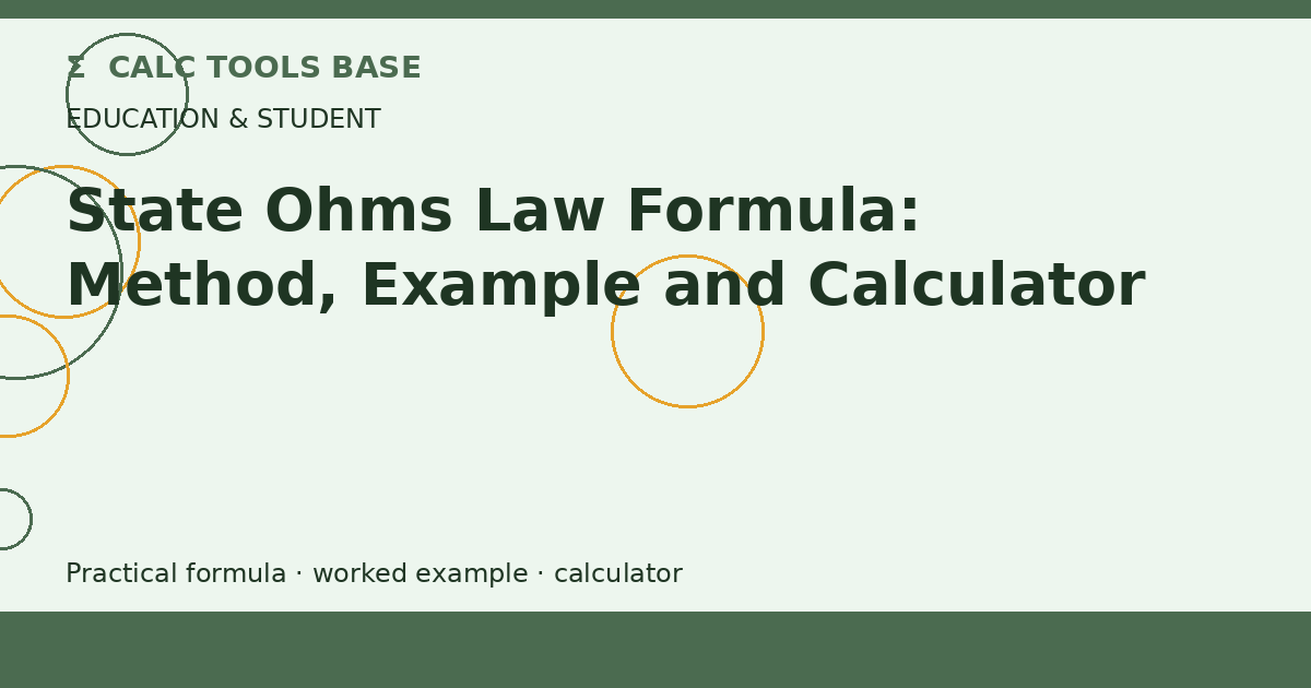 State Ohms Law Formula
