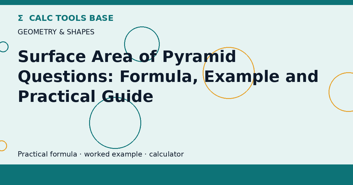 Surface Area Of Pyramid Questions