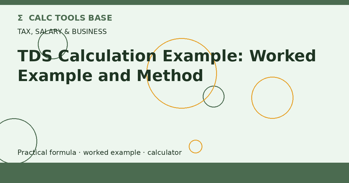 TDS Calculation Example