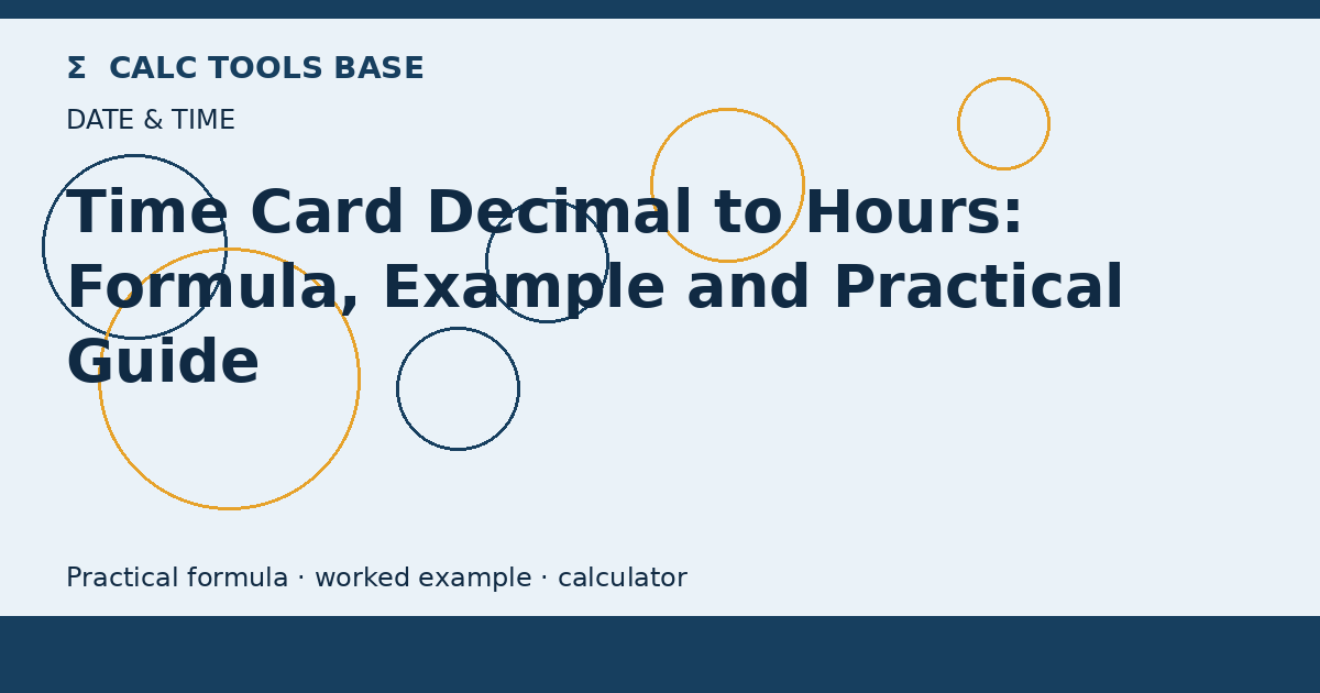 Time Card Decimal To Hours