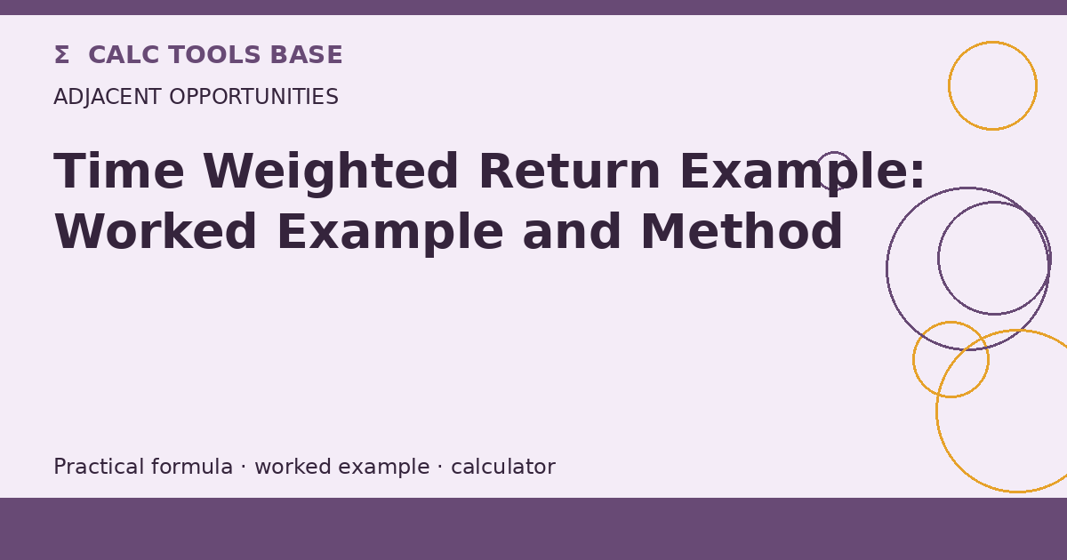 Time Weighted Return Example