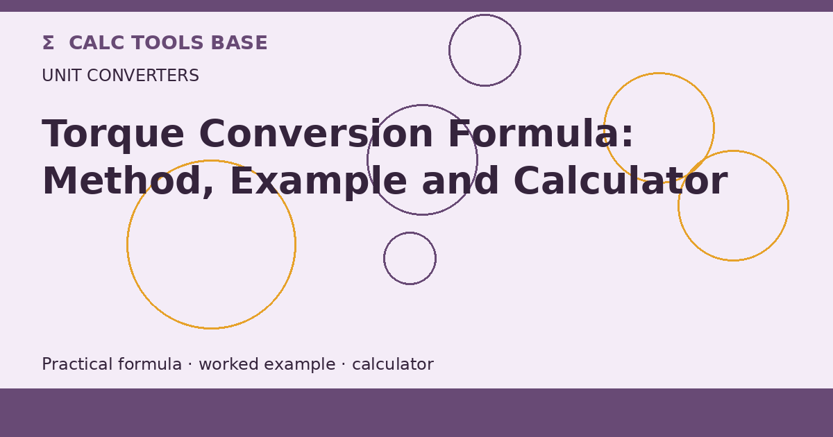 Torque Conversion Formula