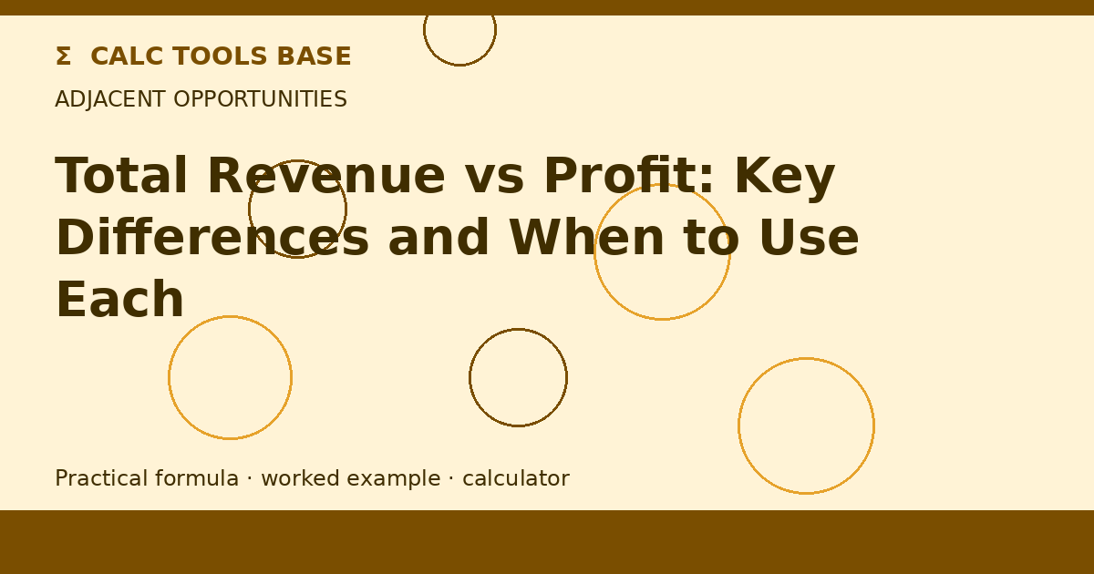 Total Revenue Vs Profit
