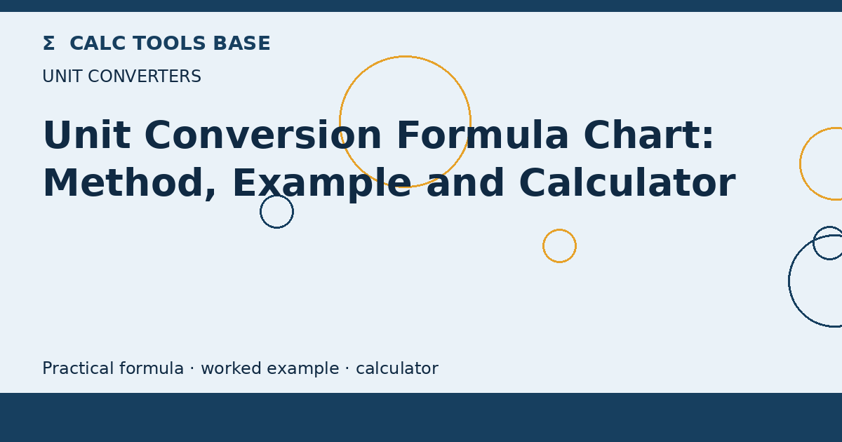 Unit Conversion Formula Chart