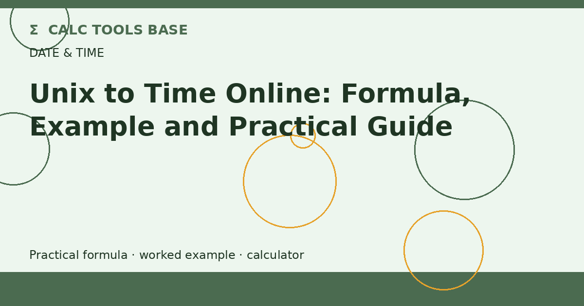 Unix To Time Online