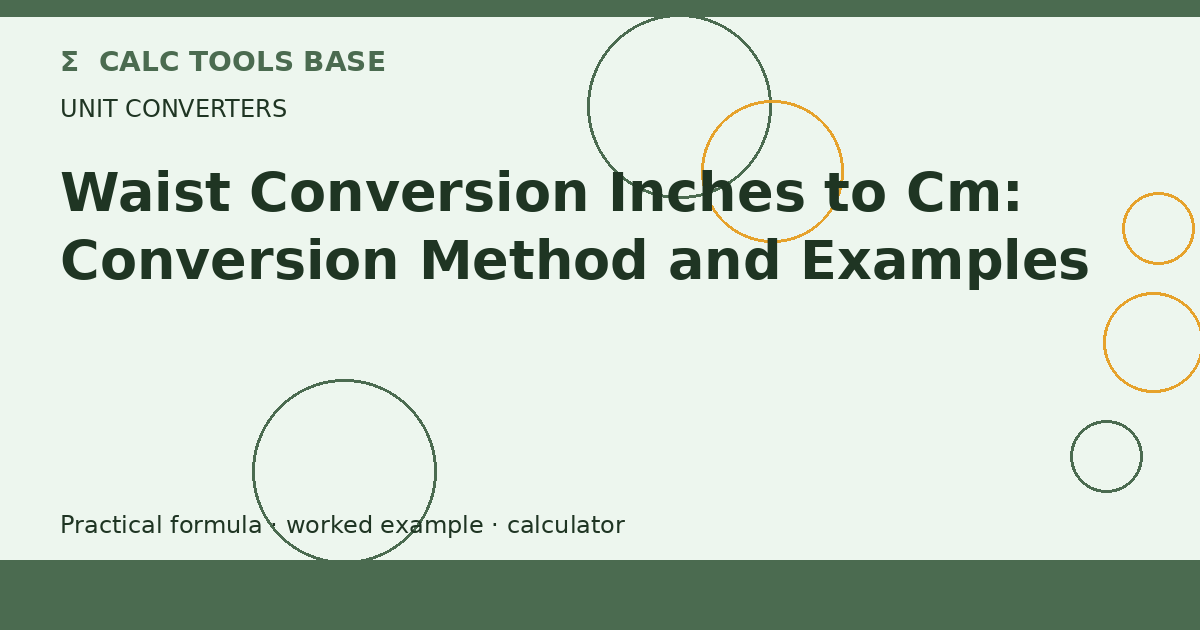 Waist Conversion Inches To Cm