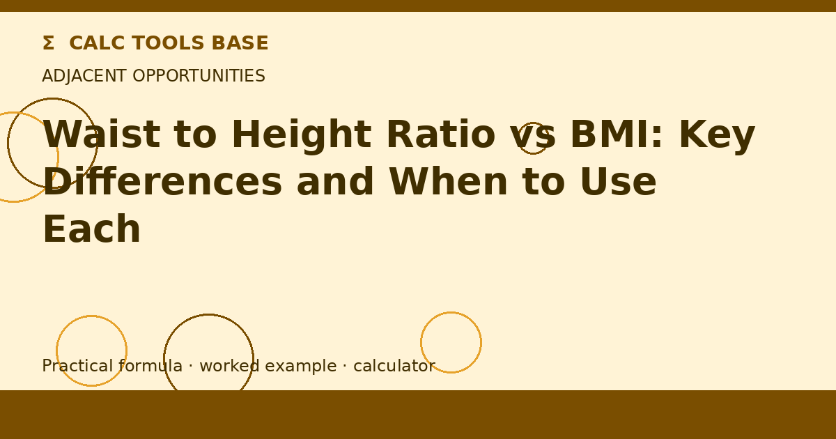 Waist To Height Ratio Vs BMI
