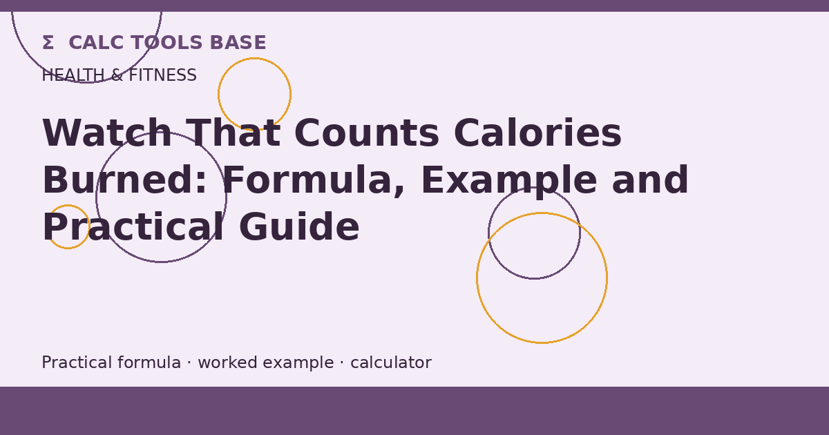 Watch That Counts Calories Burned
