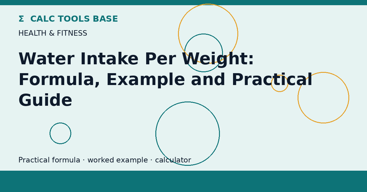 Water Intake Per Weight