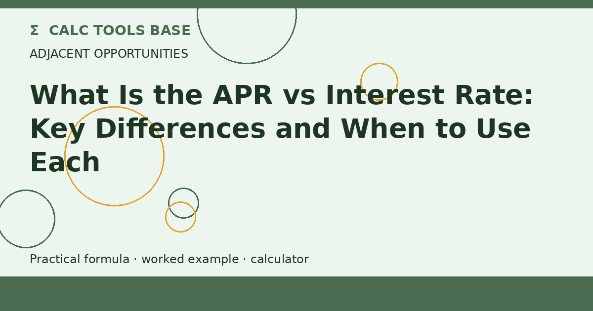 What Is The APR Vs Interest Rate?